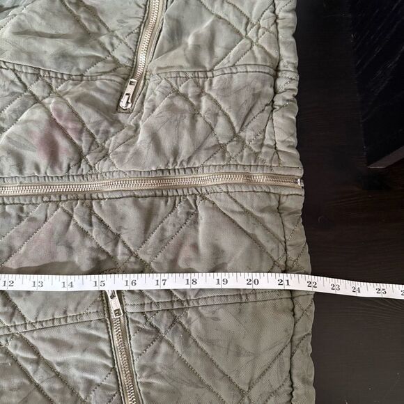 Anthropologie Bomber Jacket Womens Size L Olive Green Floral Full Zip Lyocell - Picture 11 of 11